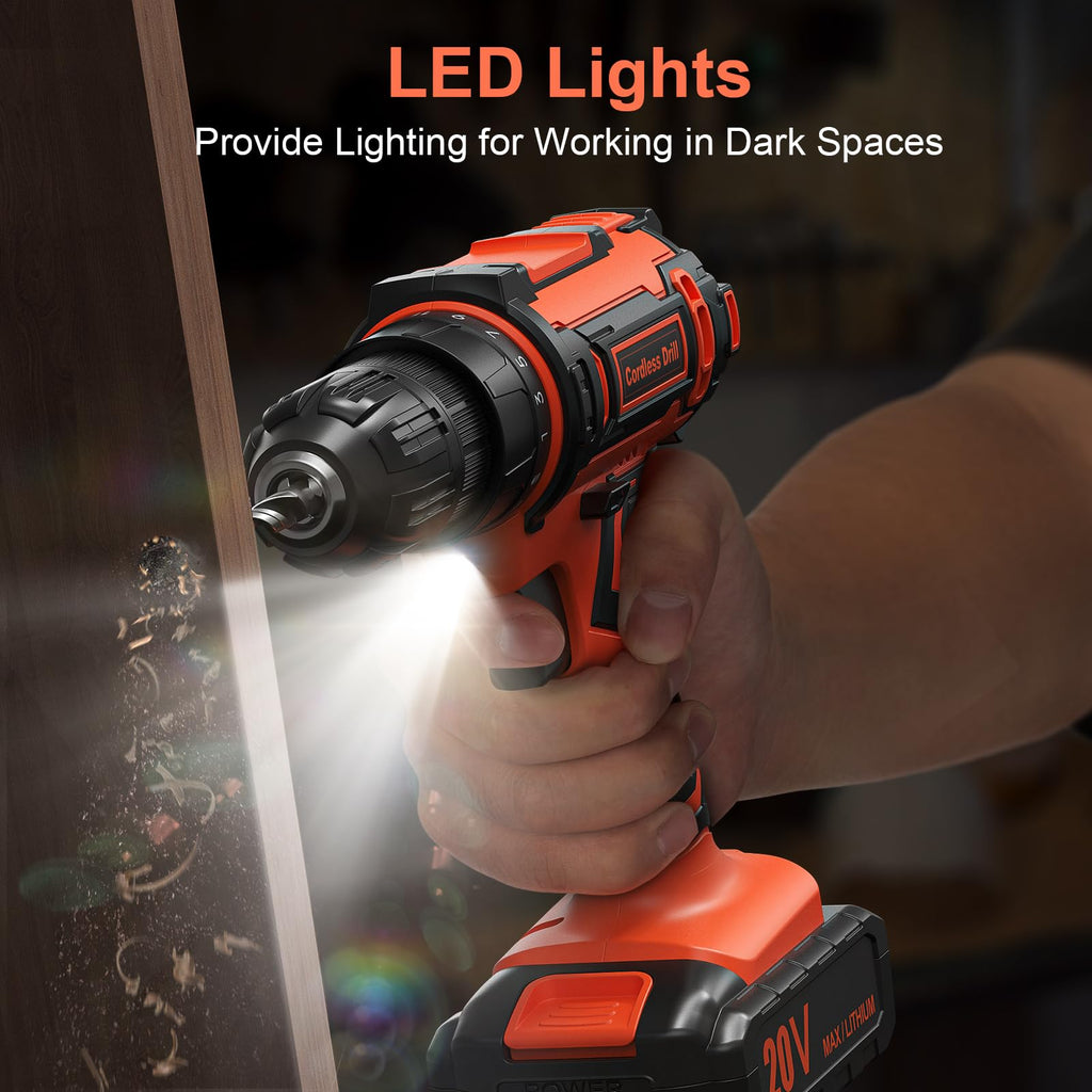 Cordless Drill Set 20V with 2.0Ah Power Pack and Charger Q99556