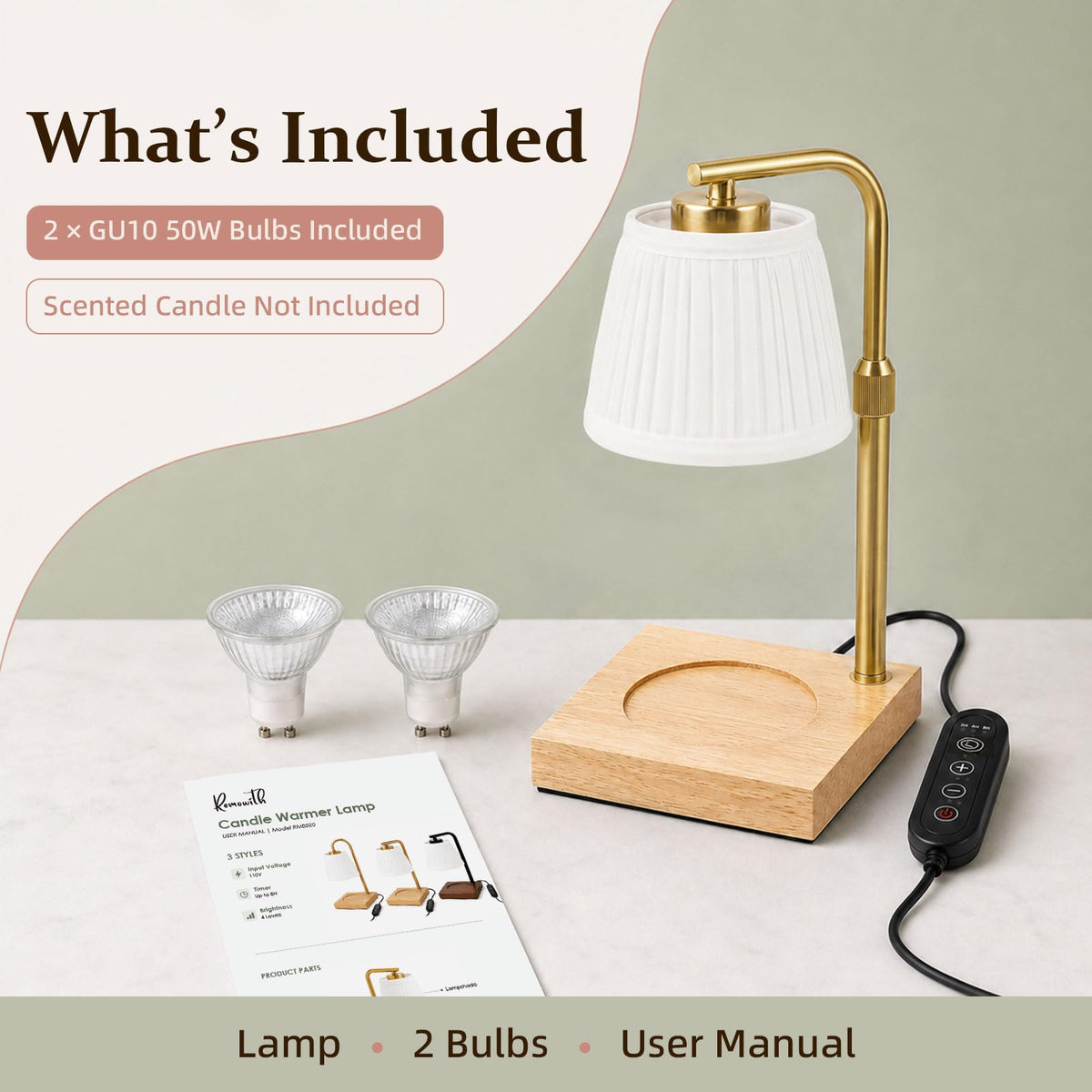 Candle Warmer Lamp with Timer and Dimmable Table Lamp D64144