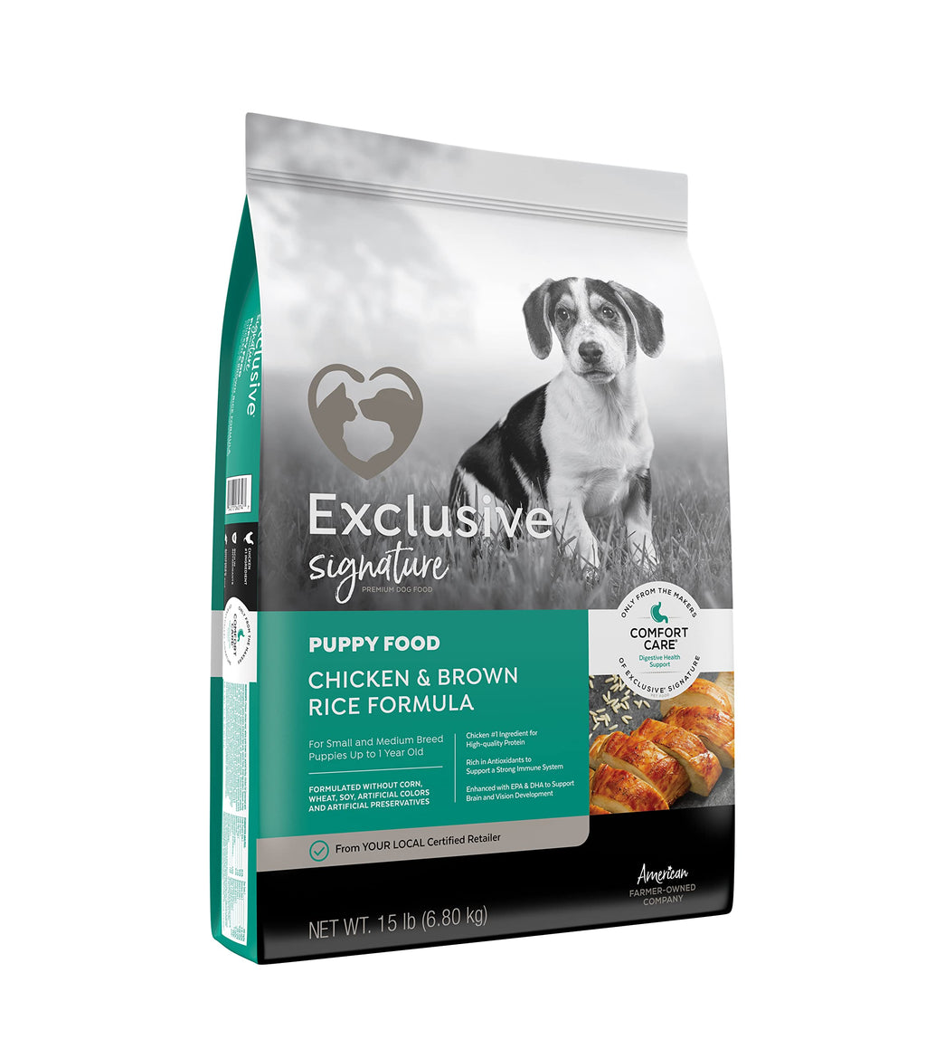 Puppy Chicken & Brown Rice Dog Food 15 lb Bag A672