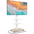 White Rolling TV Stand with Power Outlets S640