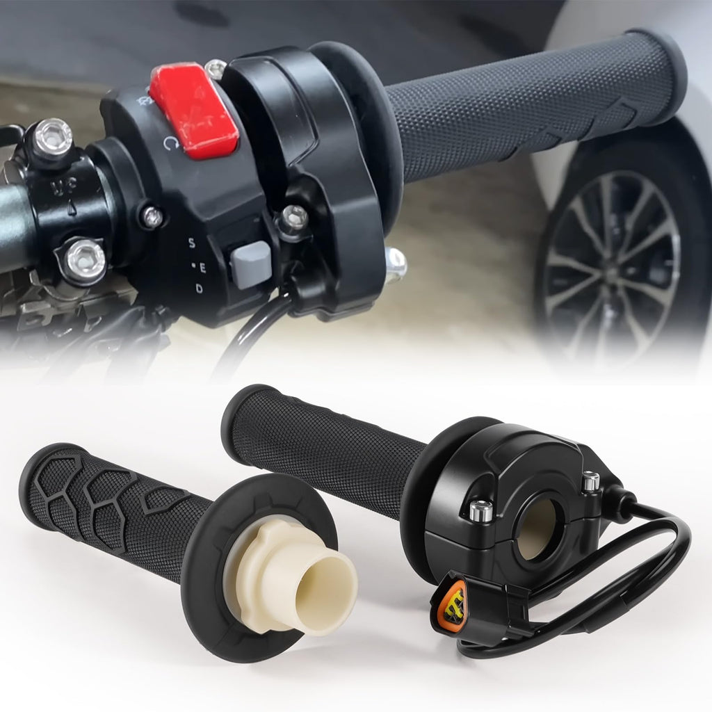 Electric Throttle Handle Assembly with Cable and Spare Right Handlebar Grip Q494
