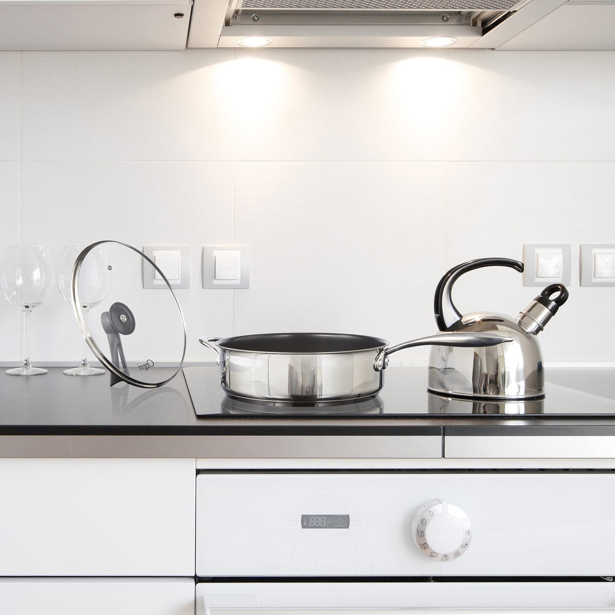 Free-Standing Pan Lid with Tempered Glass D3598