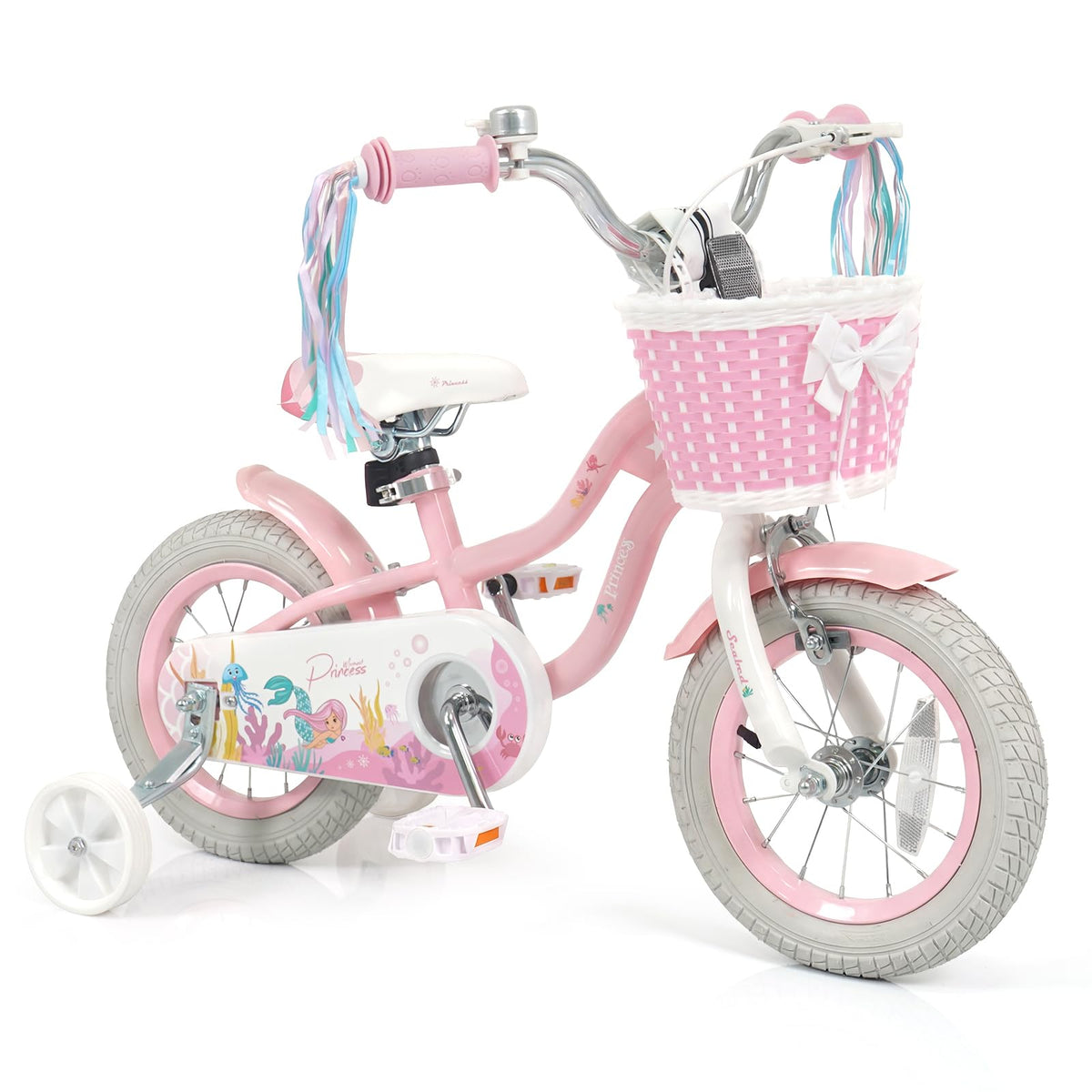 Kids Bike with Basket and Training Wheels Q3161