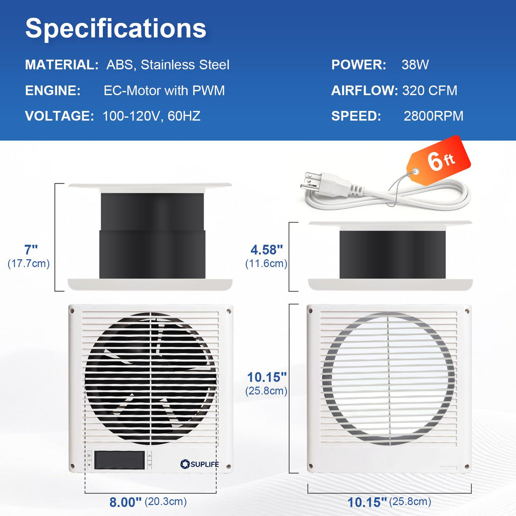 8" Reversible Through Wall Fan with Remote S74687
