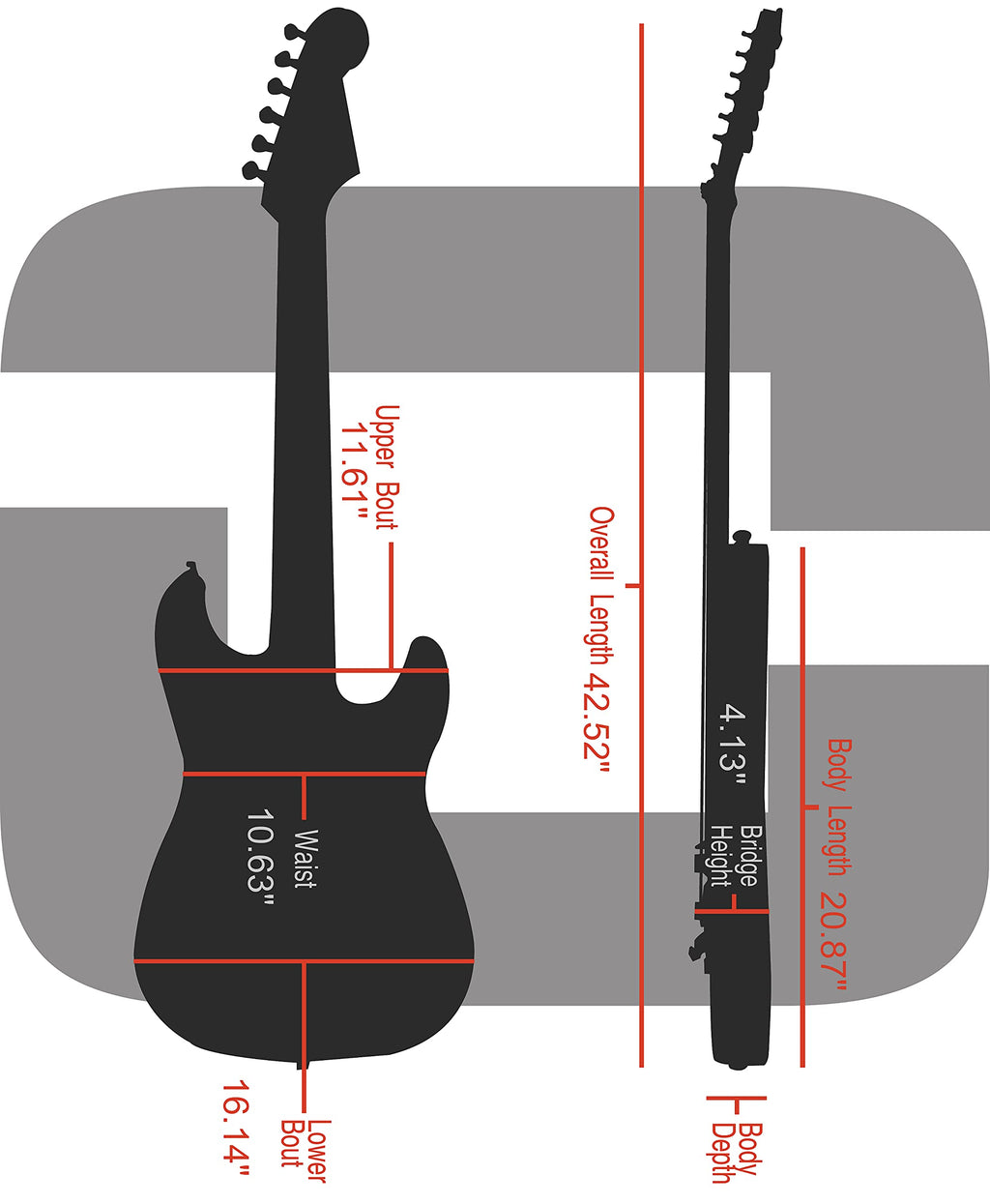 Tweed Wood Case for 6 String Semi-Hollow Electric Guitars B17085
