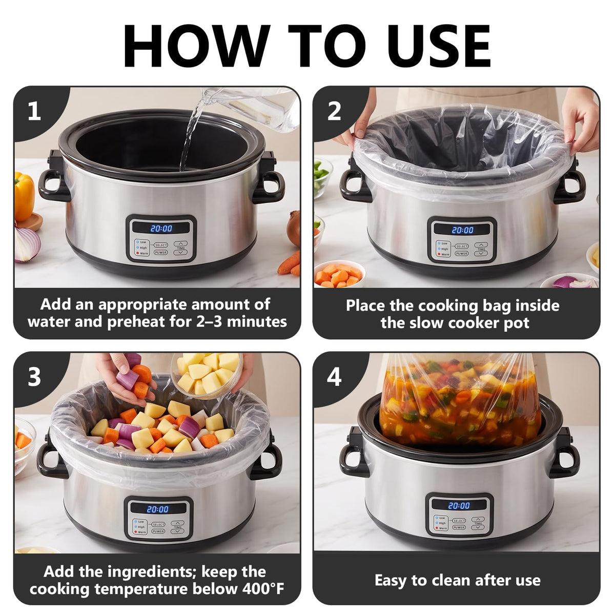 6 Quart Programmable Slow Cooker with Lid Clip Z725