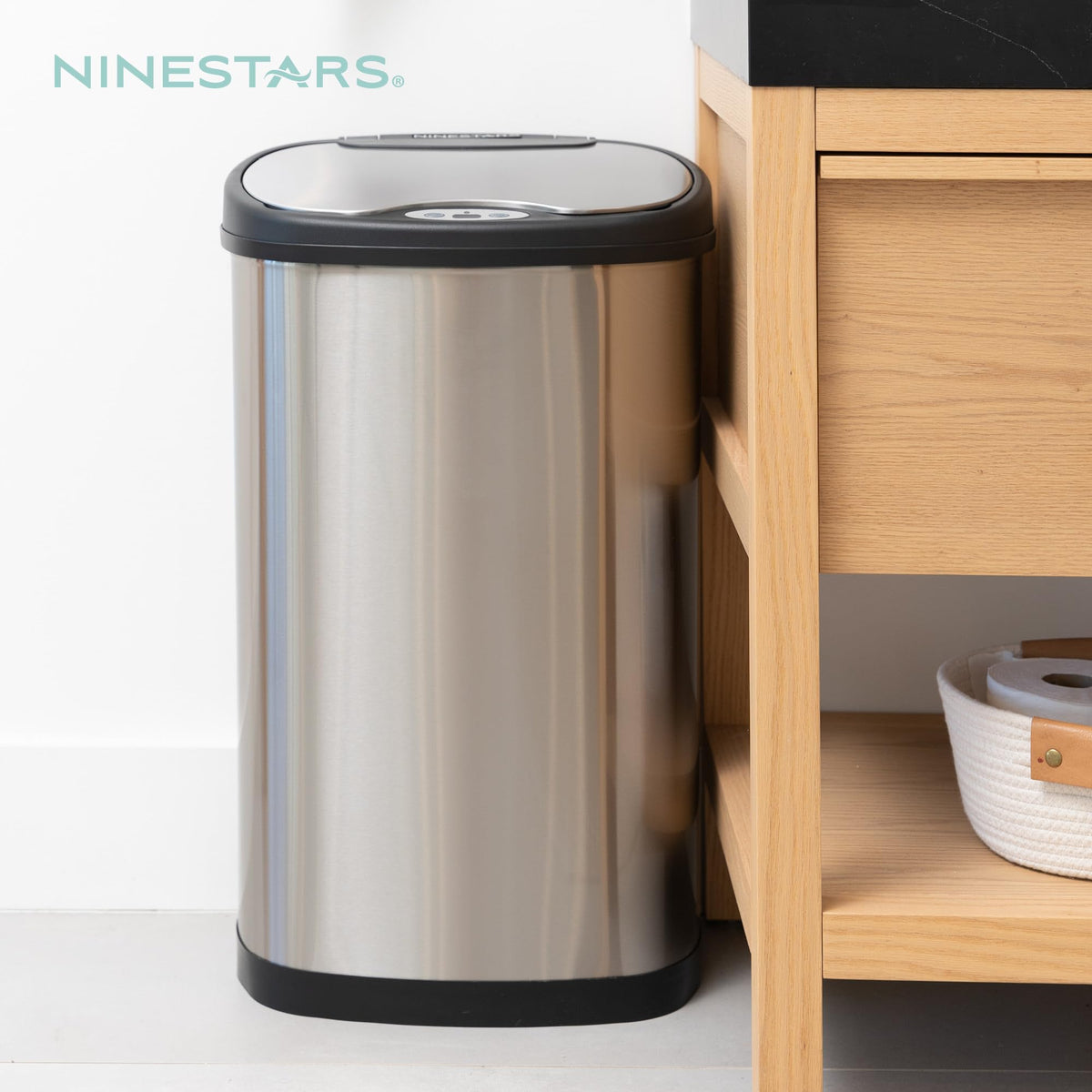 13 Gallon Oval Automatic Trash Can, 50L Stainless Steel D62291