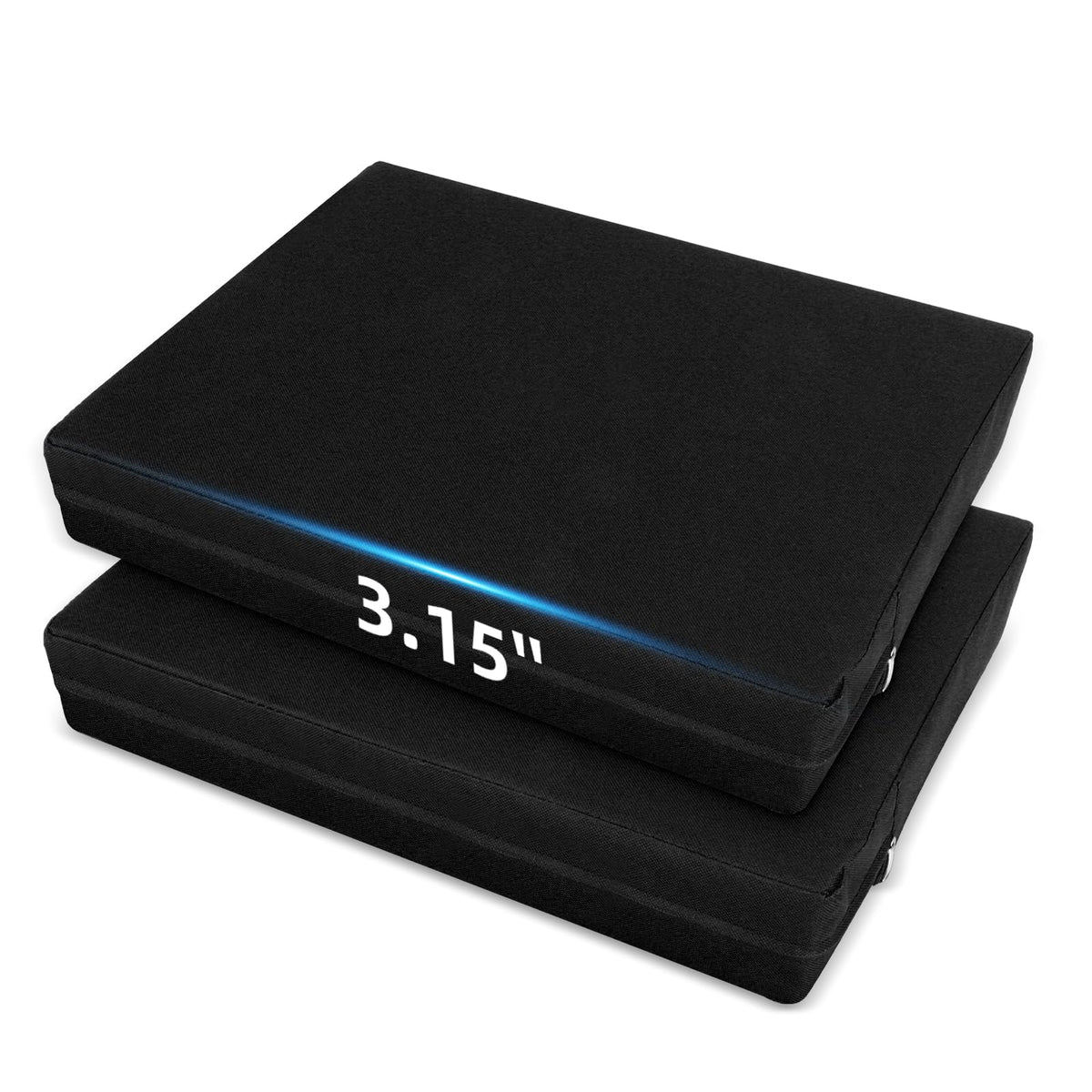 3.15" Extra Thick Waterproof 600D Oxford Bleacher Cushion with Carrying Handle Black U770