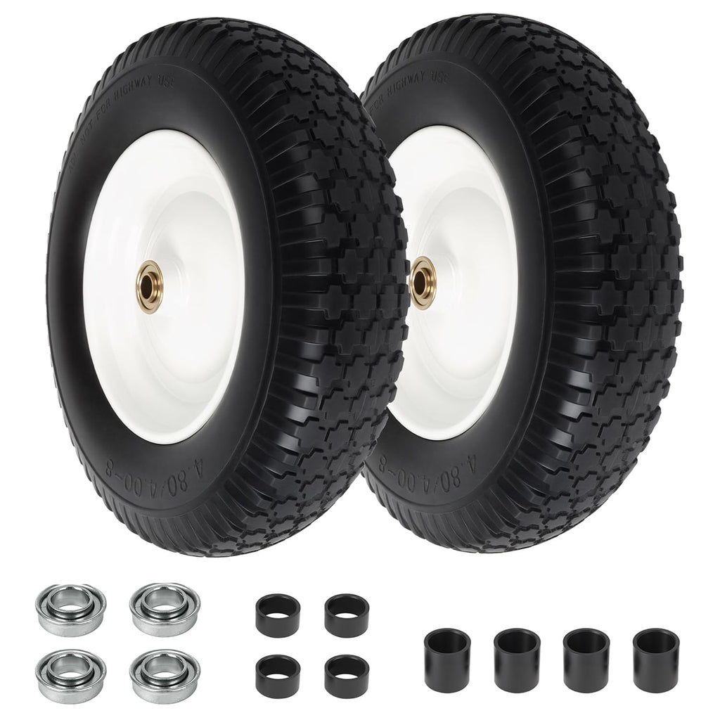 Flat Free Wheelbarrow Tire and Wheel 2 Pack W16205