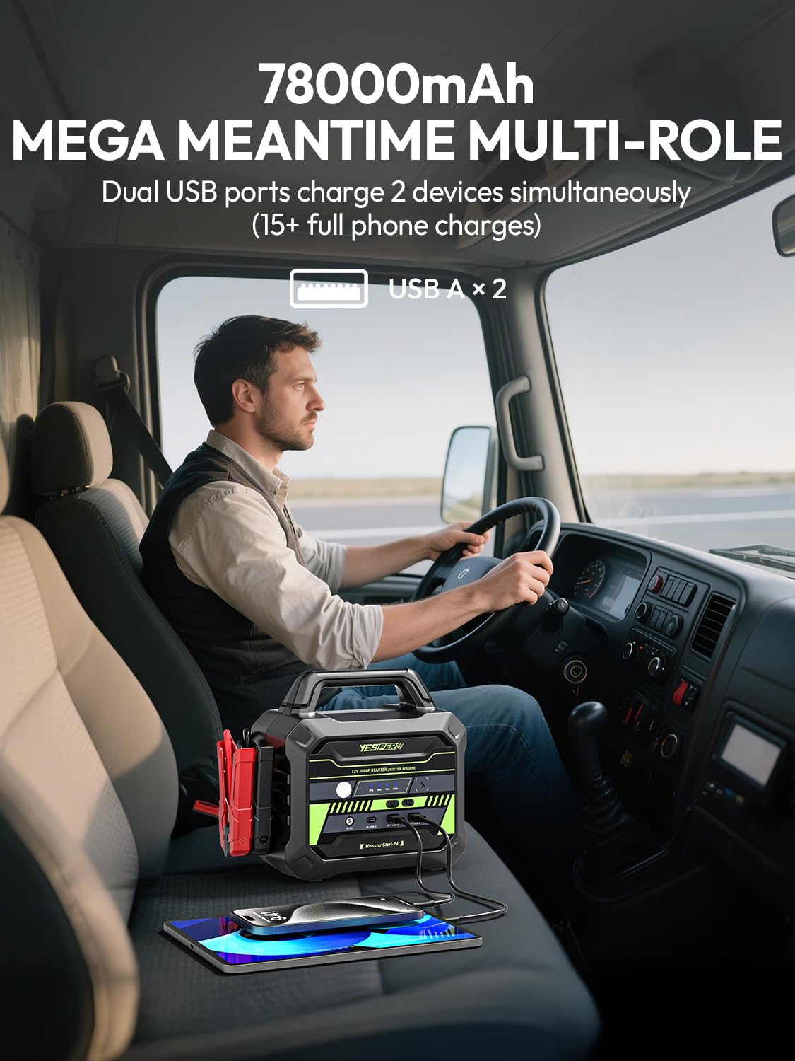 78000mAh Heavy Duty Jump Starter 6000A B816