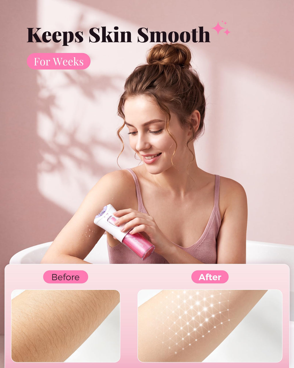 Portable Electric Facial Epilator with LED B666