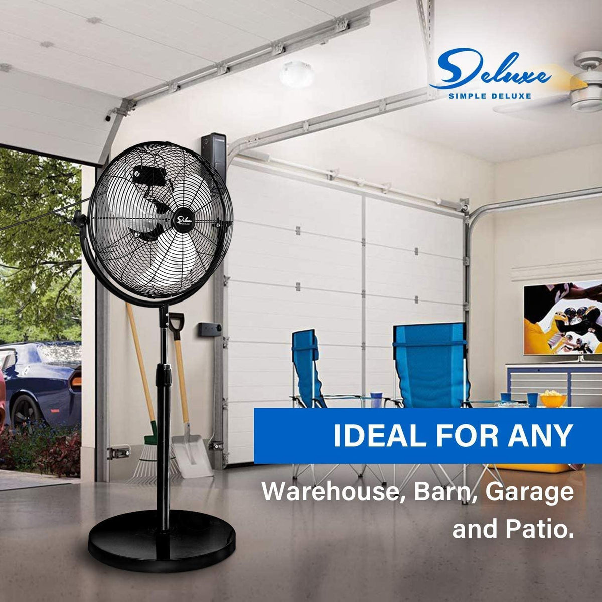 20 Inch 3-Speed High Velocity Metal Pedestal Standing Fan R8449