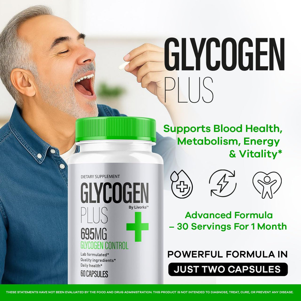 60 Capsules Glycogen Support Pills J87907