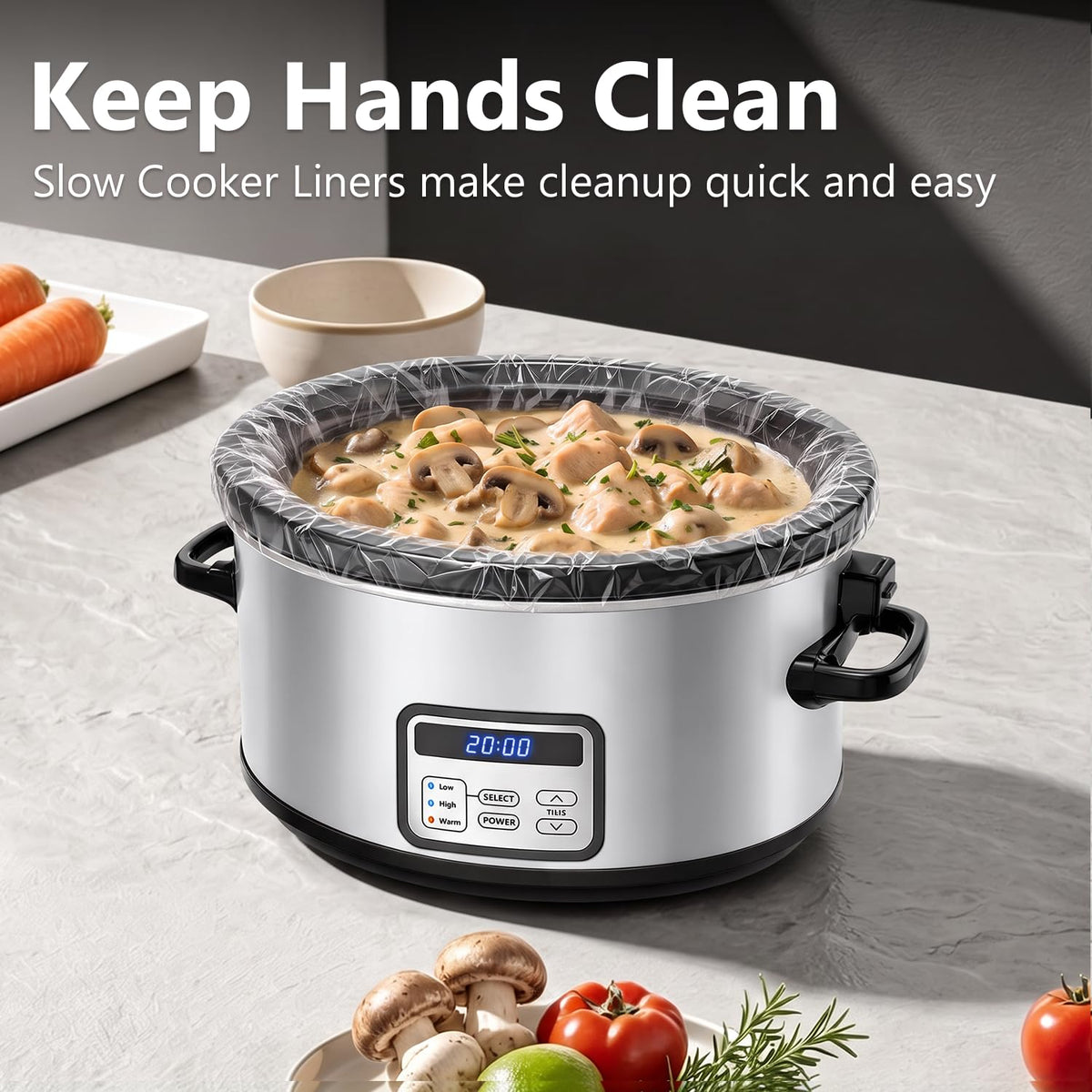 6 Quart Programmable Slow Cooker with Lid Clip Z725