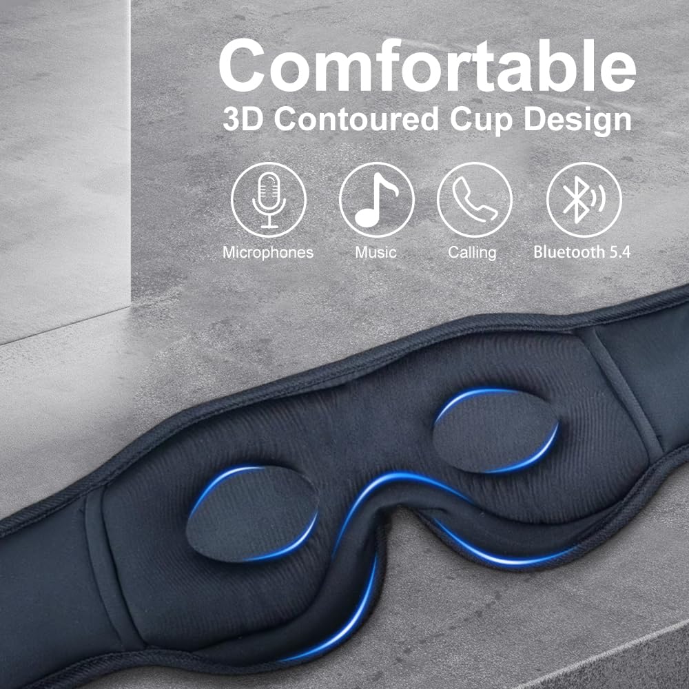 Bluetooth Sleep Mask Wireless Headphones Black O583563