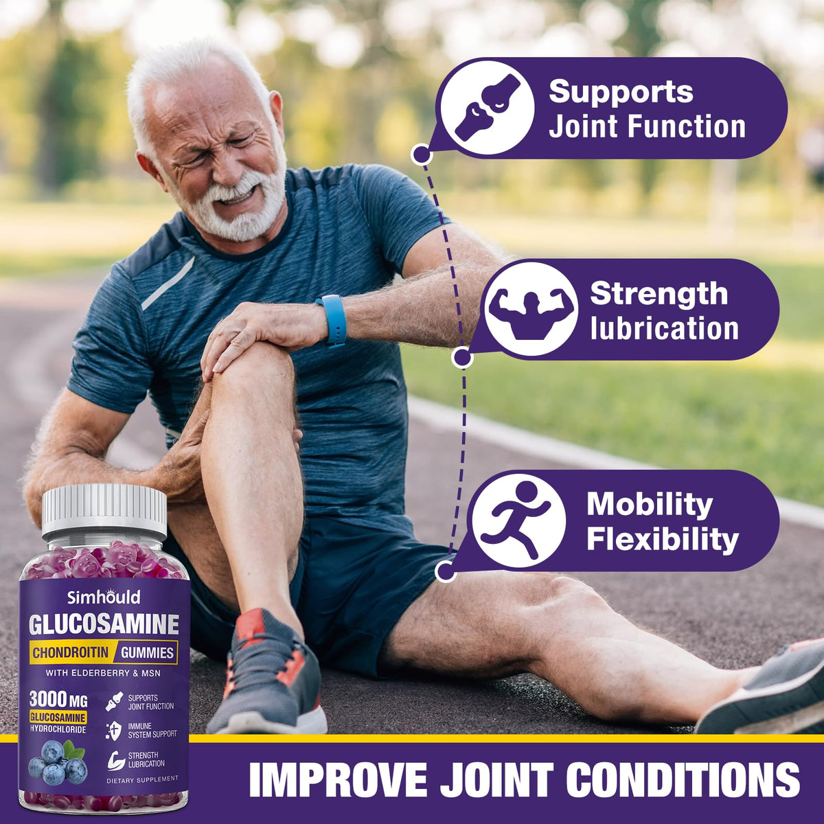 Glucosamine Chondroitin Gummies with MSM & Elderberry J7323