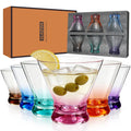 Multi Colored Stemless Martini Glasses Set of 6 K613