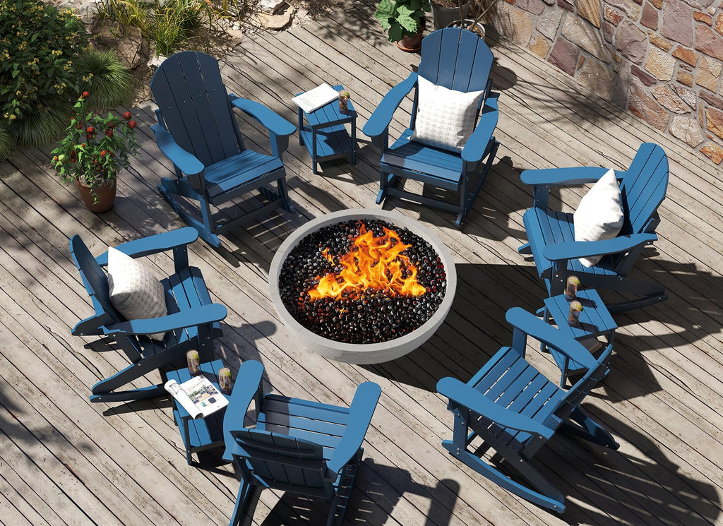 Blue Adirondack Rocking Chairs Set of 4 G40551