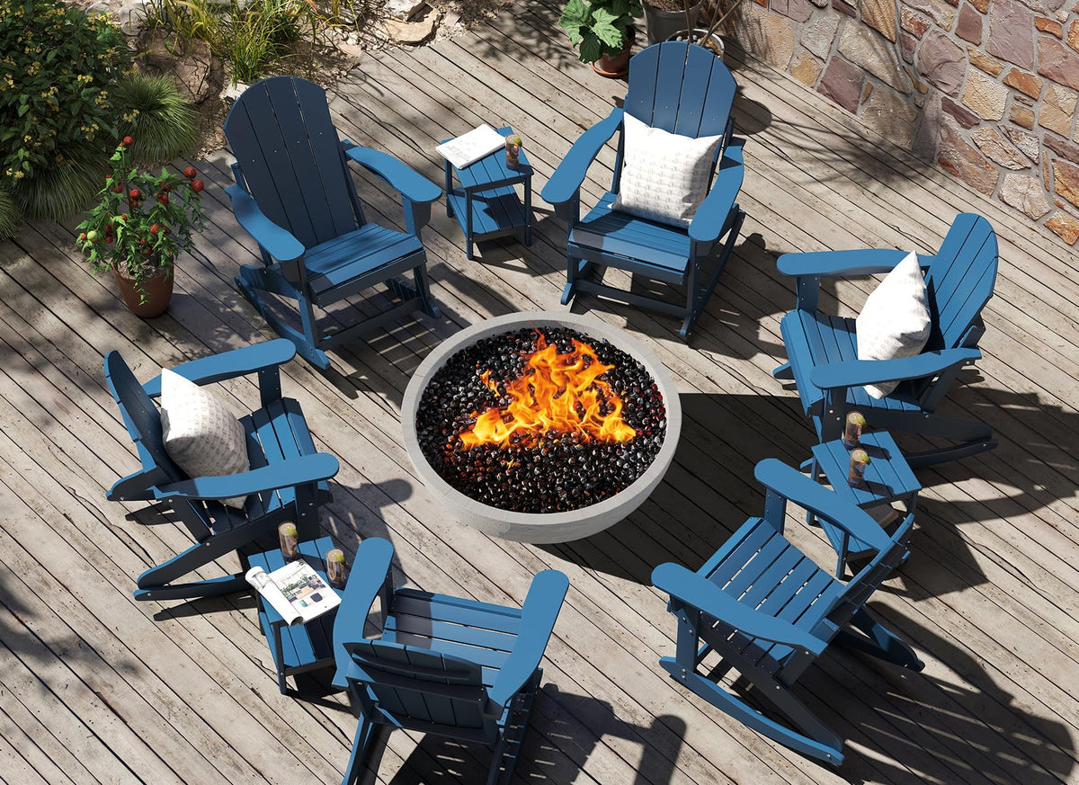 Blue Adirondack Rocking Chairs Set of 4 G40551