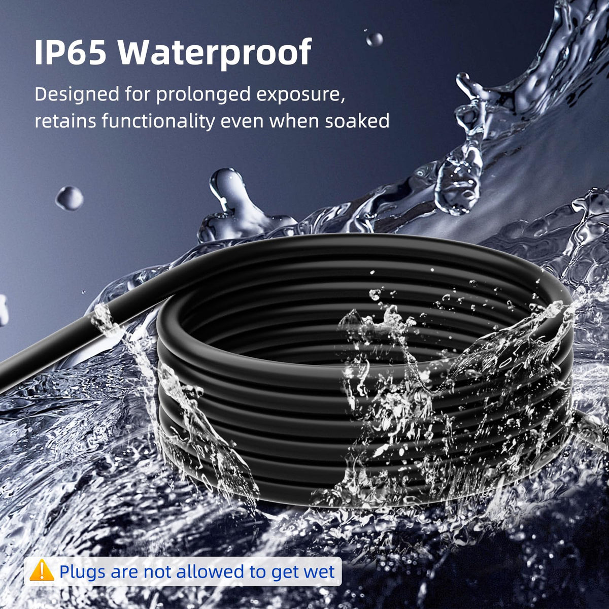 100 FT 3 Outlet Outdoor Extension Cord Waterproof 16/3 SJTW Black R675