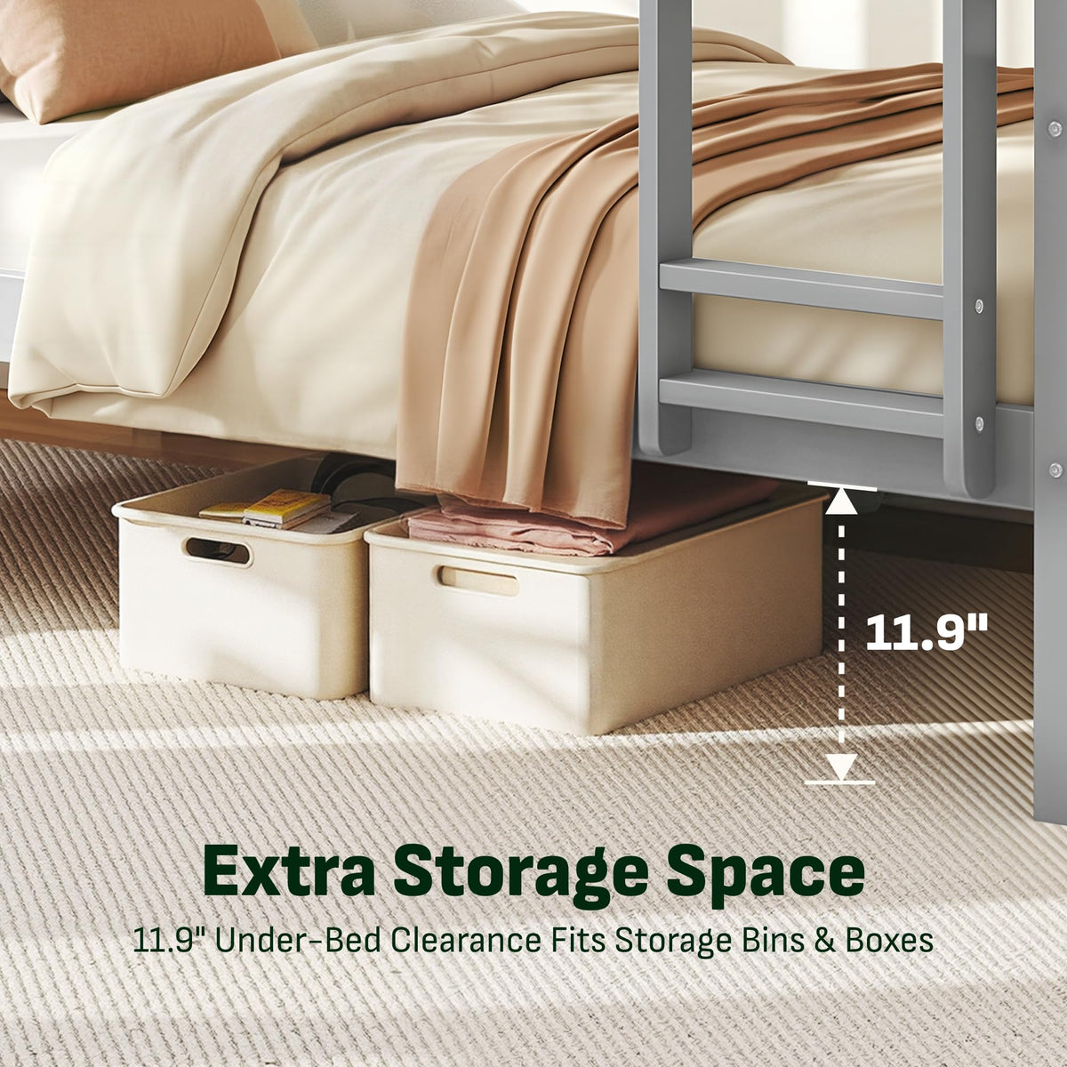 Twin Over Twin Solid Wood Bunk Bed S535