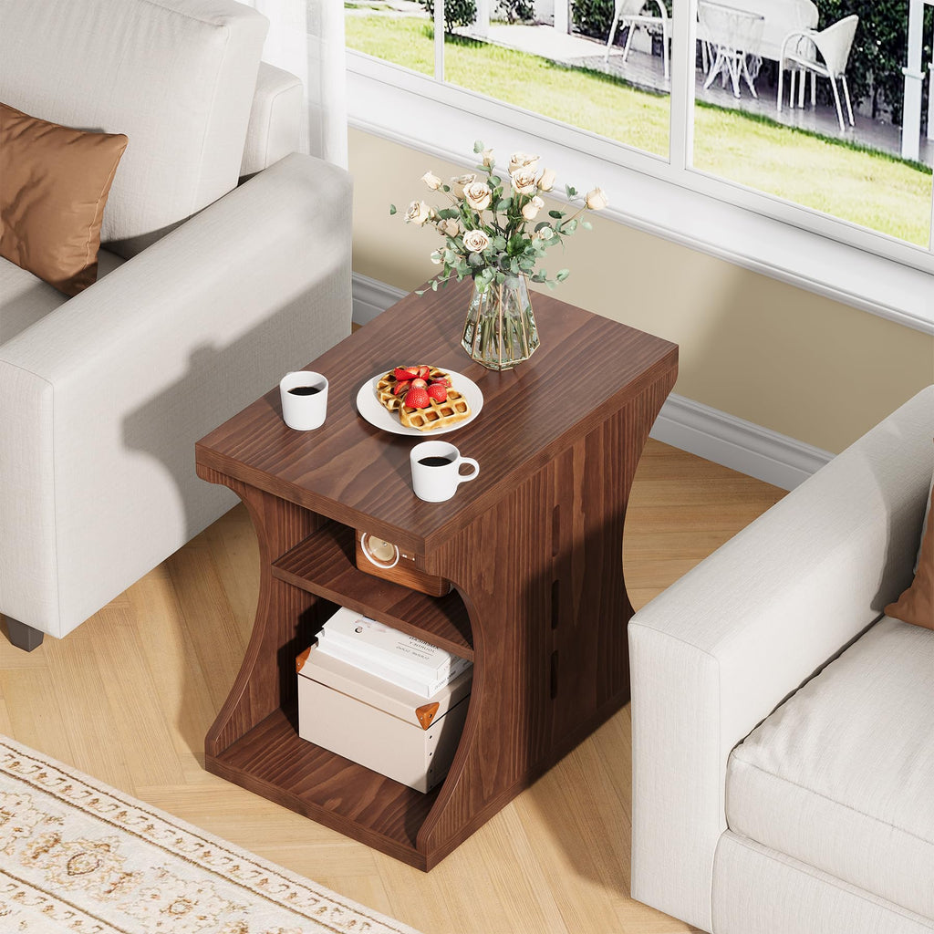 Brown Solid Wood Side End Table O83762