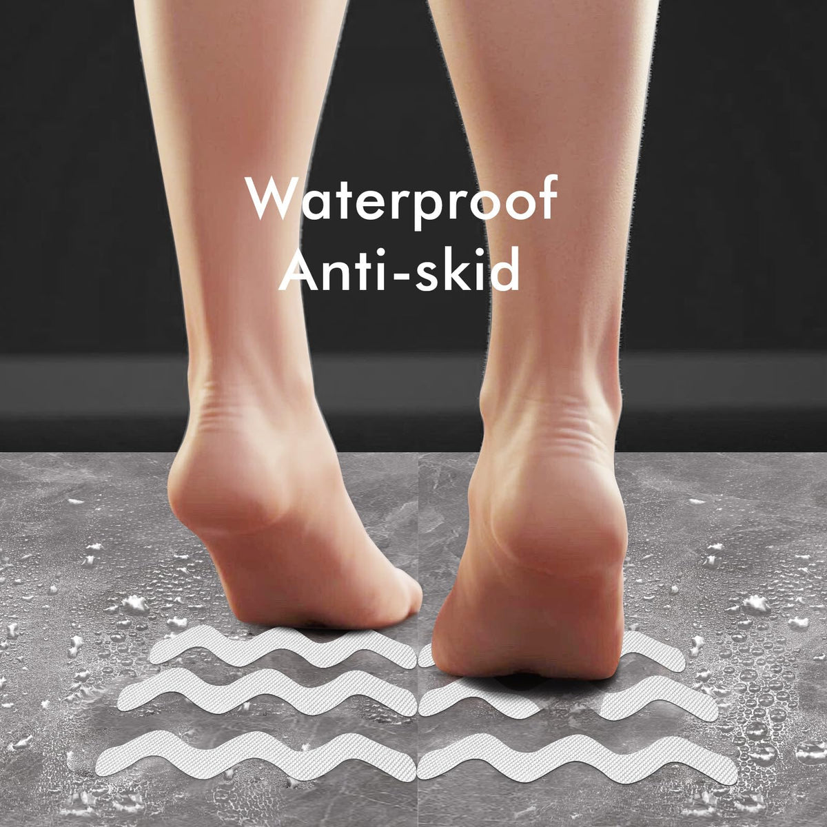 24 PCS Anti Slip Shower Stickers with Scraper A177937