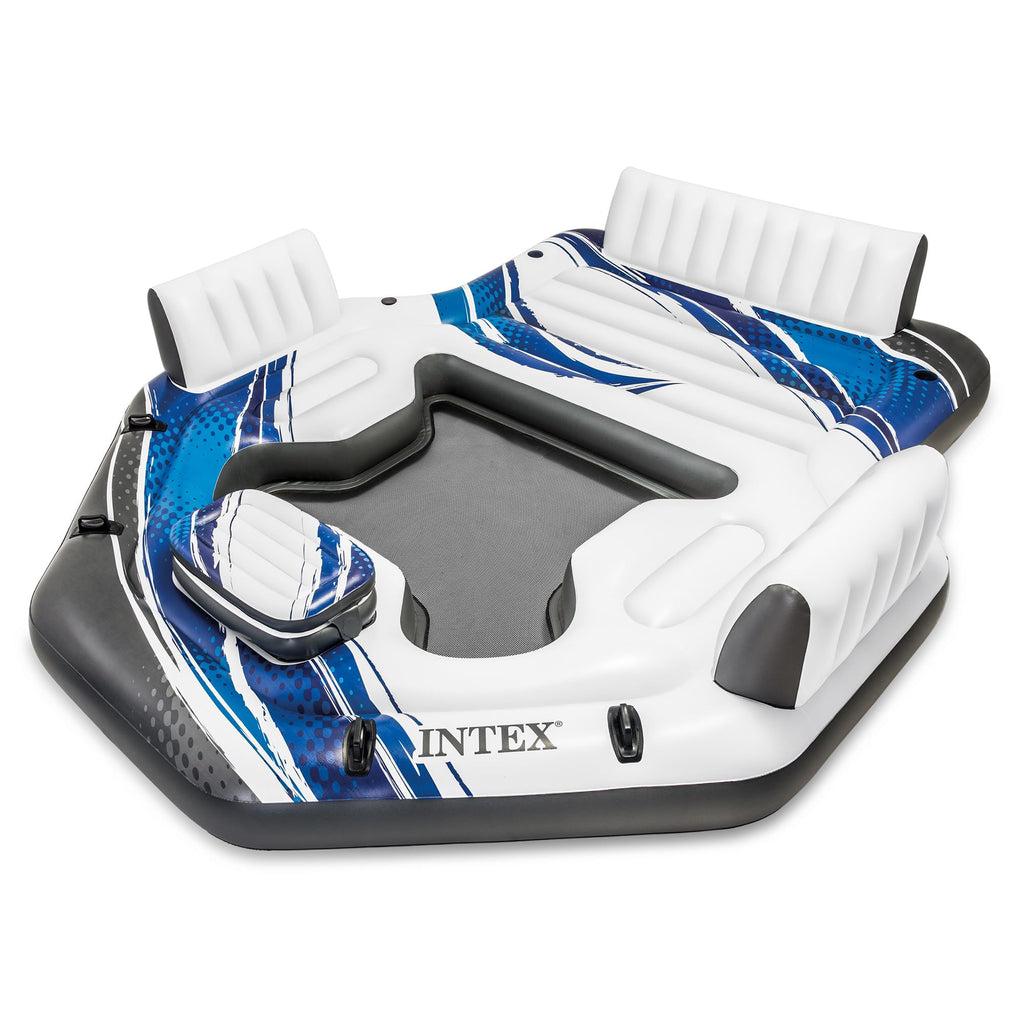 Blue 5-Person Inflatable Pool Island Raft W257579