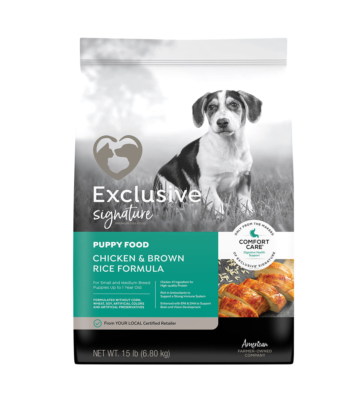 Puppy Chicken & Brown Rice Dog Food 15 lb Bag A672