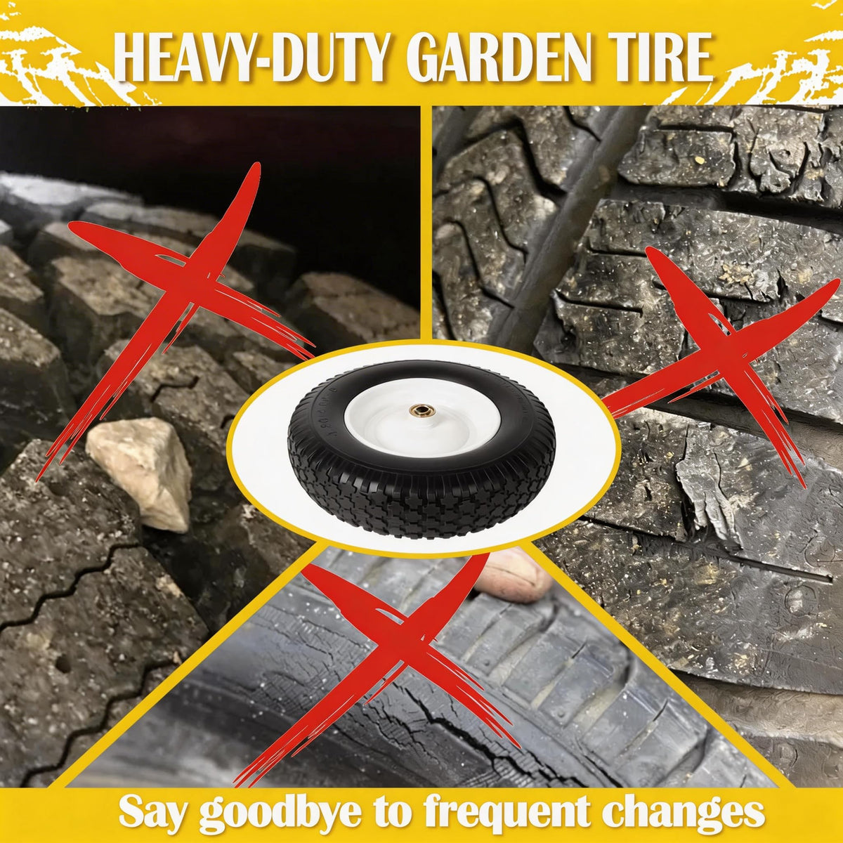 Flat Free Wheelbarrow Tire and Wheel 2 Pack W16205