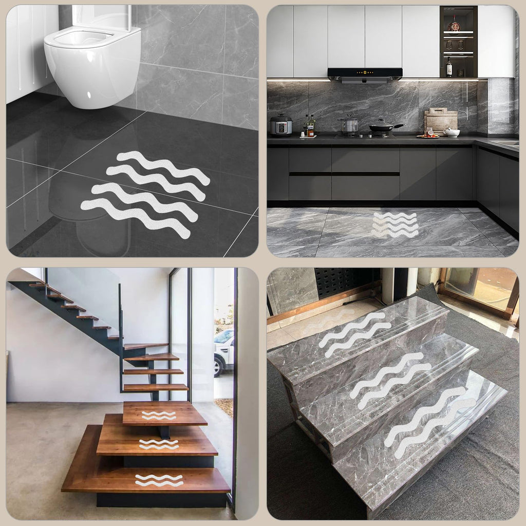 24 PCS Anti Slip Shower Stickers with Scraper A177937