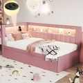Twin Size Linen Fabric Daybed with Trundle and USB Ports I7910