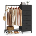 Fabric Dresser with Hanging Rod and 5 Drawers Q9671