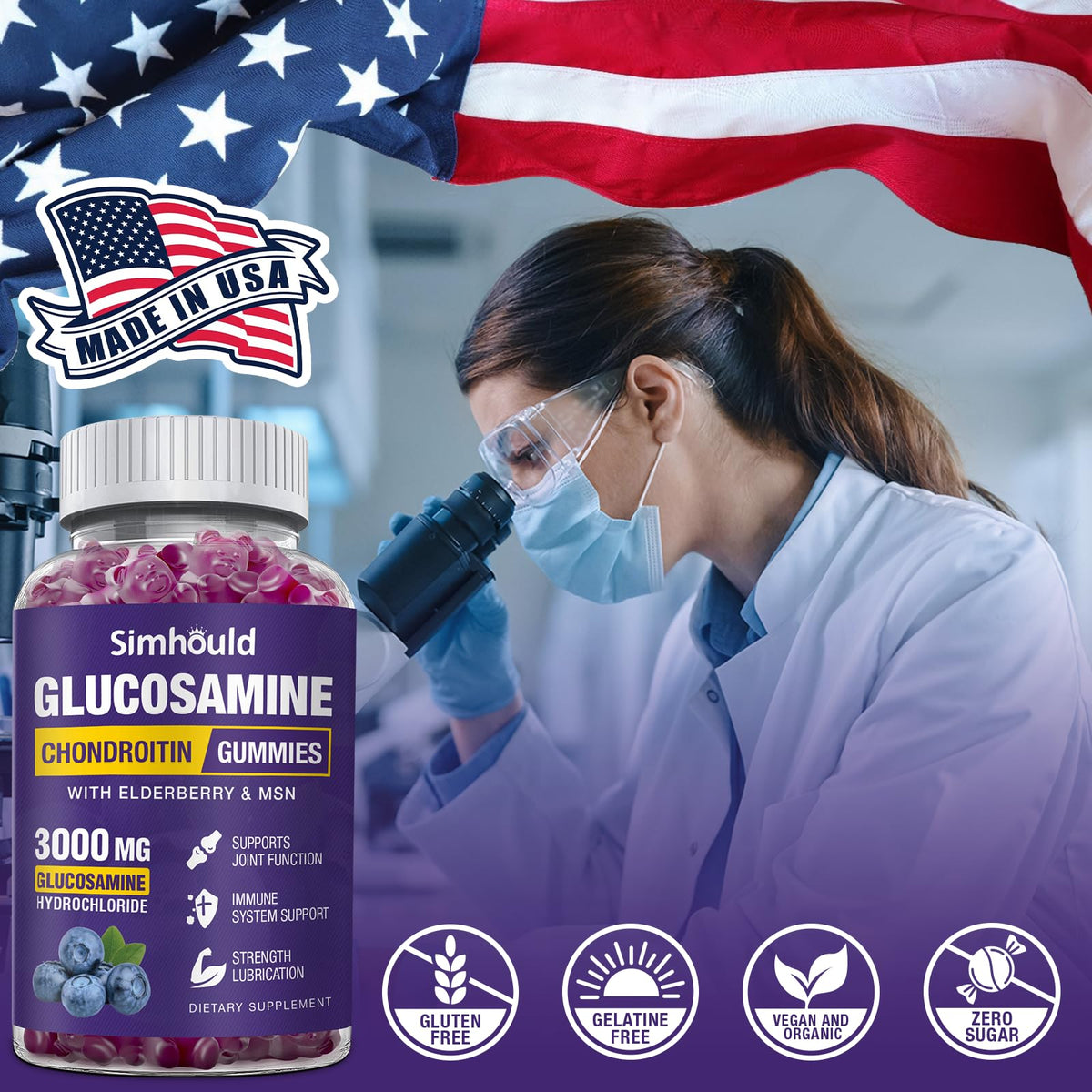 Glucosamine Chondroitin Gummies with MSM & Elderberry J7323
