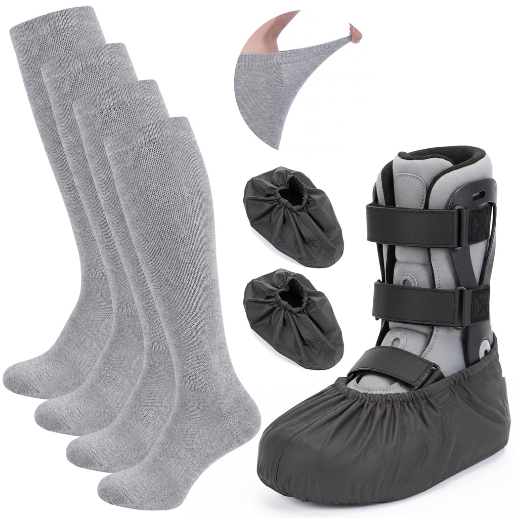 Light Gray Waterproof Non Slip Walking Boot Covers 2 Pairs L630