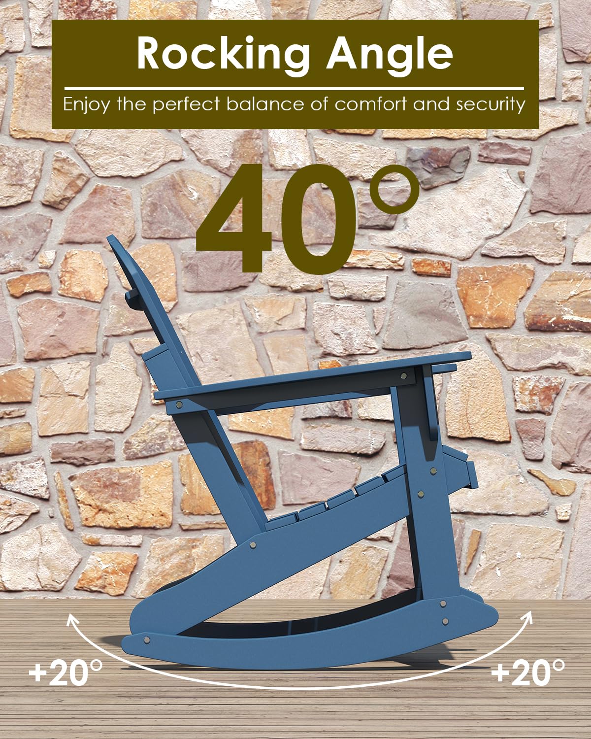 Blue Adirondack Rocking Chairs Set of 4 G40551
