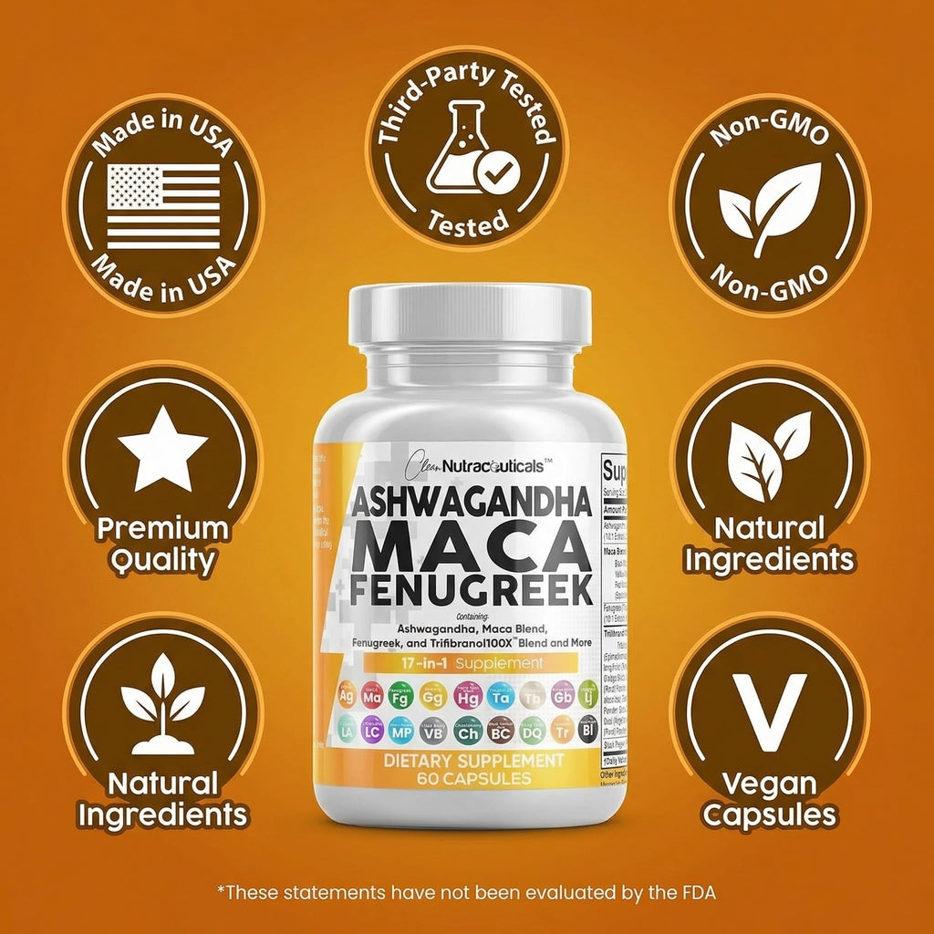 Ashwagandha Maca Root Fenugreek Tongkat Ali Ginseng Capsules X5862