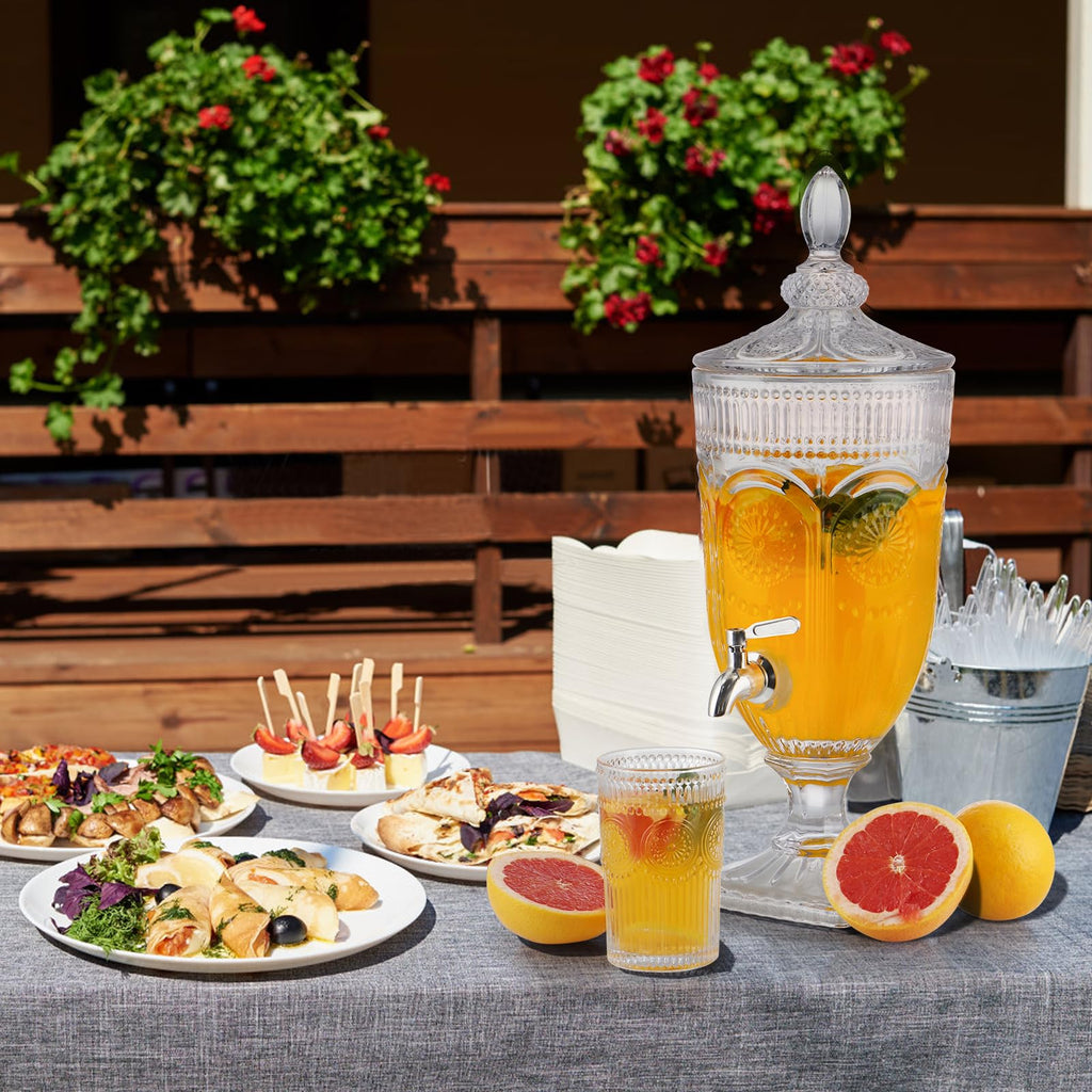0.8 Gallon Glass Beverage Dispenser with Stainless Steel Spigot U293