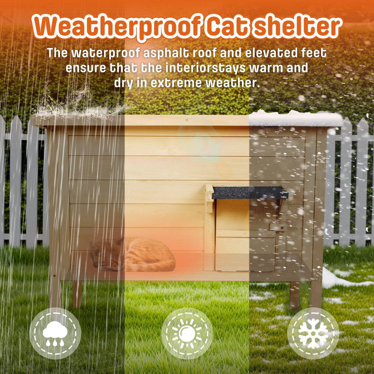 Large Insulated Weatherproof Outdoor Cat House T893