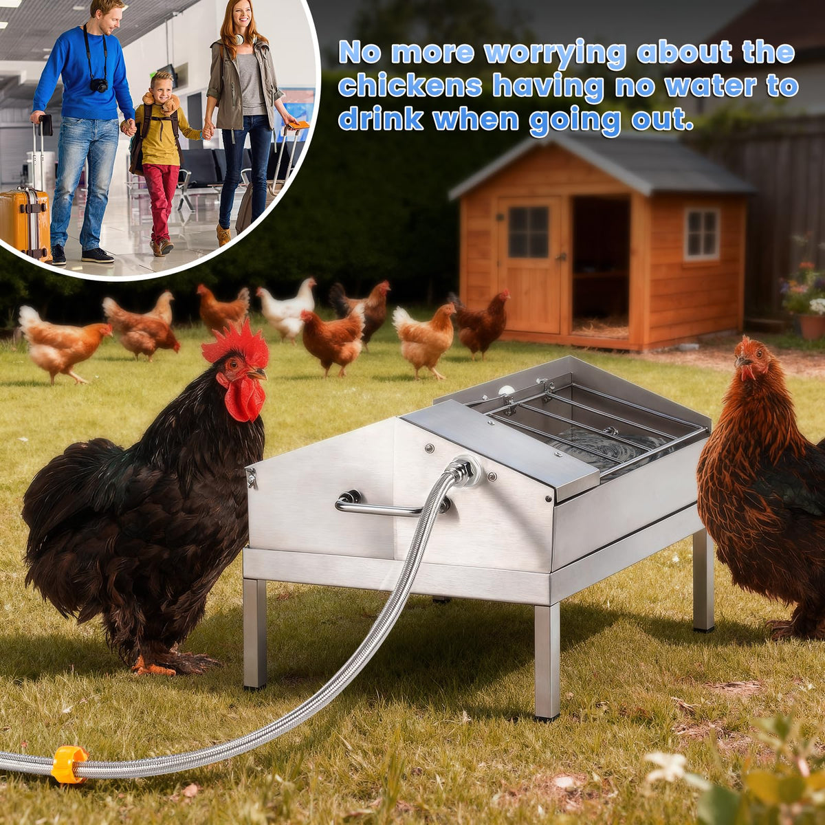 Automatic Chicken Waterer and Feeder Set O8821