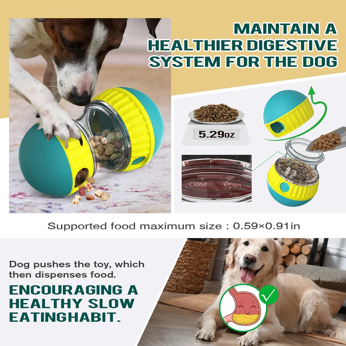 Adjustable Treat Dispensing Dog Puzzle Toy S867