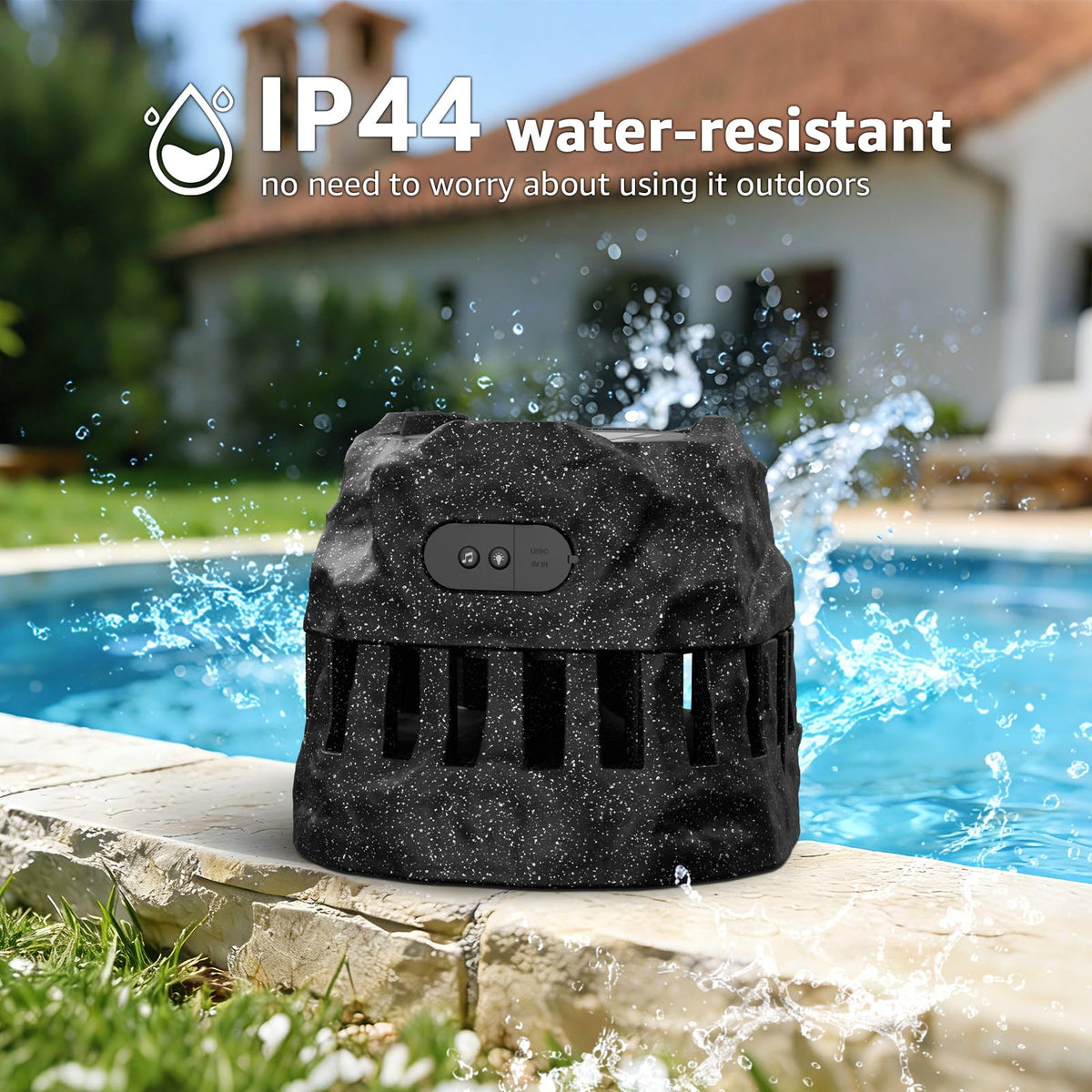 2-Pack Solar Powered Waterproof Rock Speakers P4834