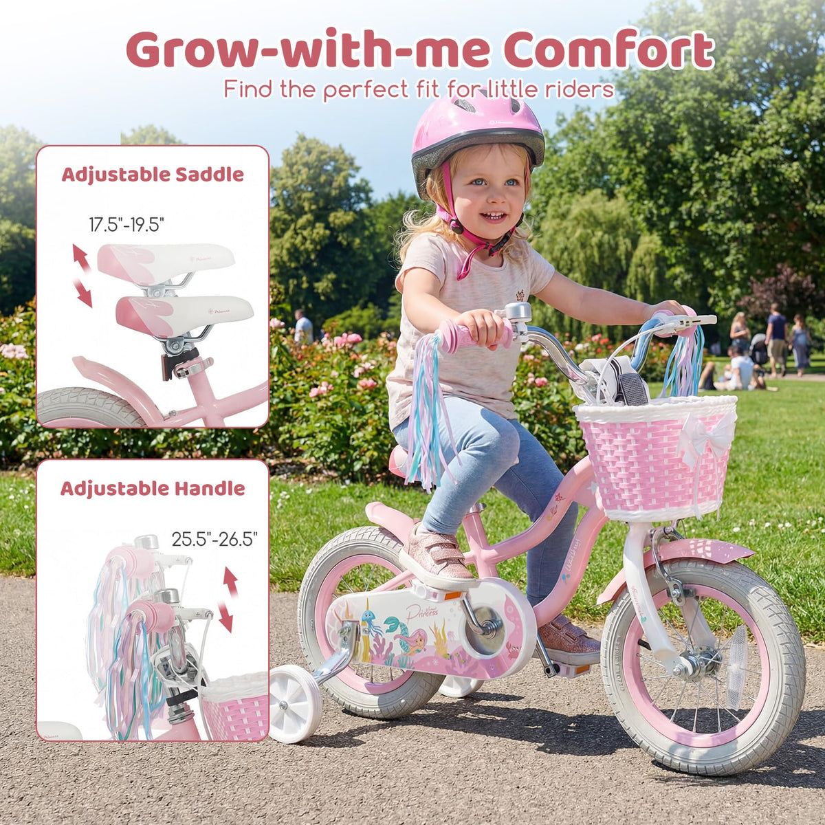 Kids Bike with Basket and Training Wheels Q3161