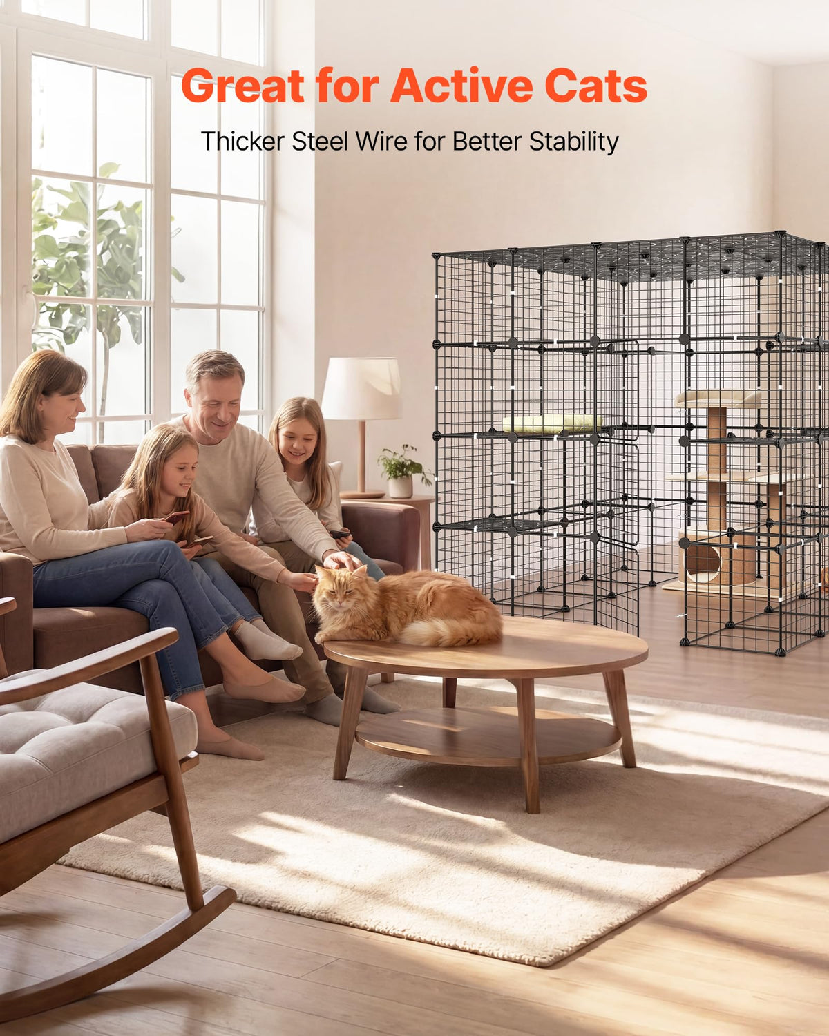 4-Tier Metal Wire Cat Cage with 3 Doors K95855