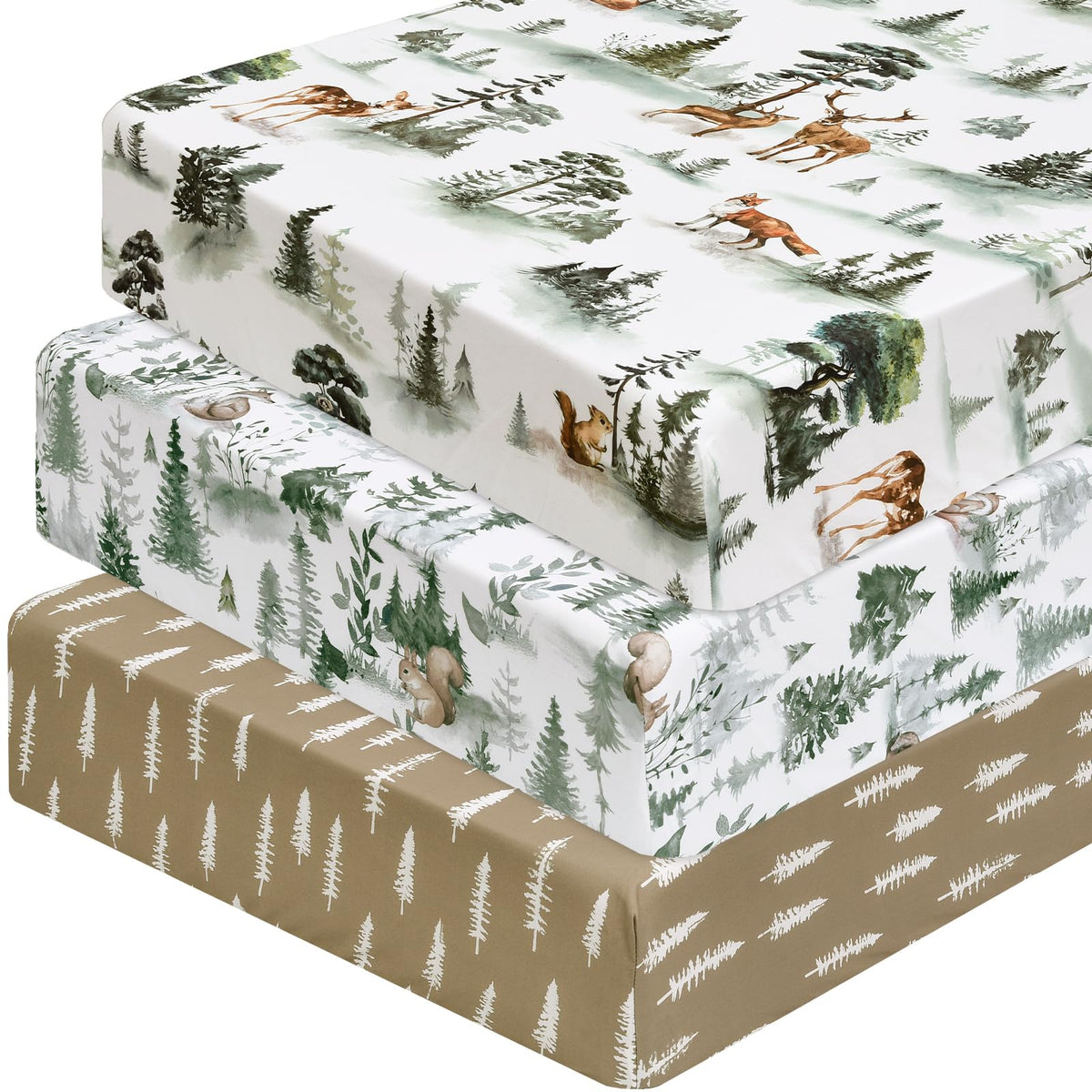3 Pack Soft Breathable Crib Sheets 28x52 Inches T47331