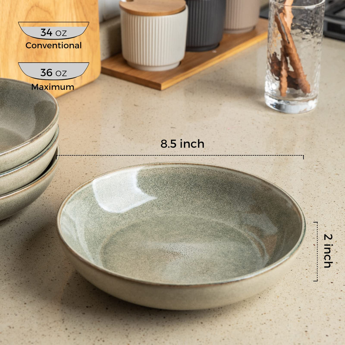 Ceramic Pasta Bowls Set of 4 P6955