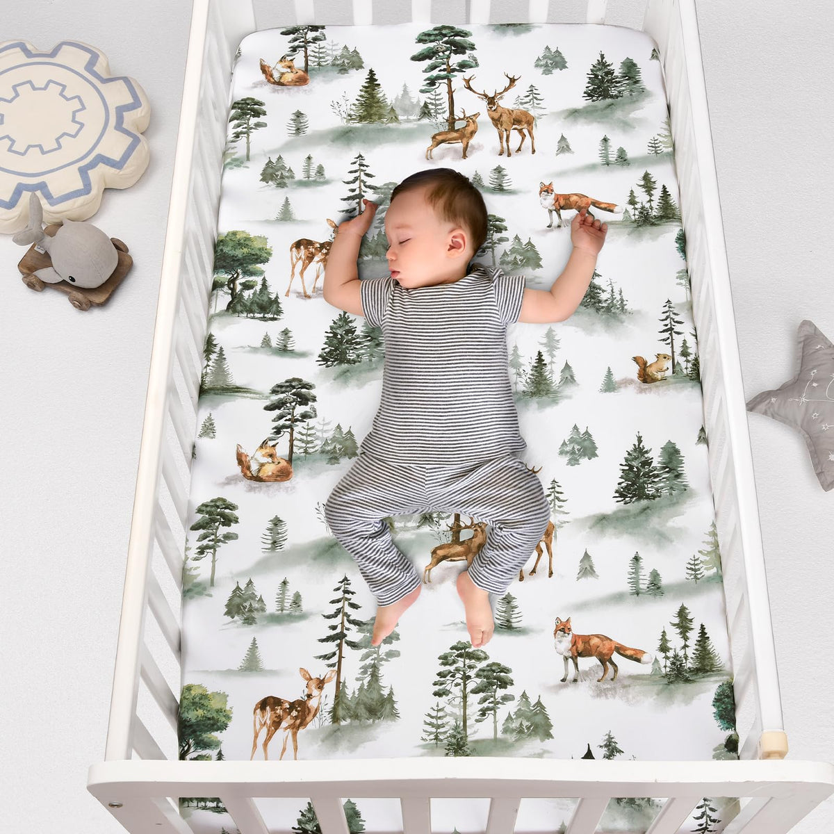3 Pack Soft Breathable Crib Sheets 28x52 Inches T47331