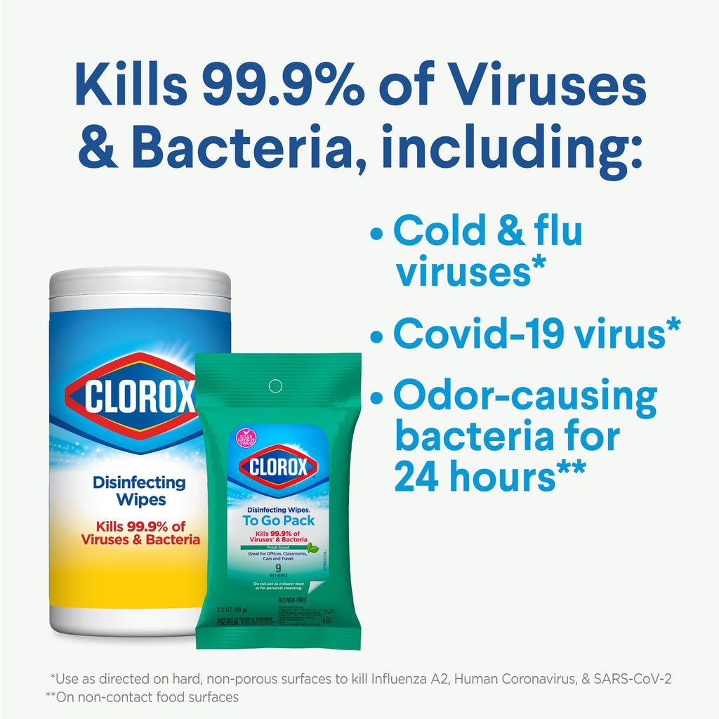 Bleach Free Fresh Scent Disinfecting Wipes 9 Count Pack of 24 R491
