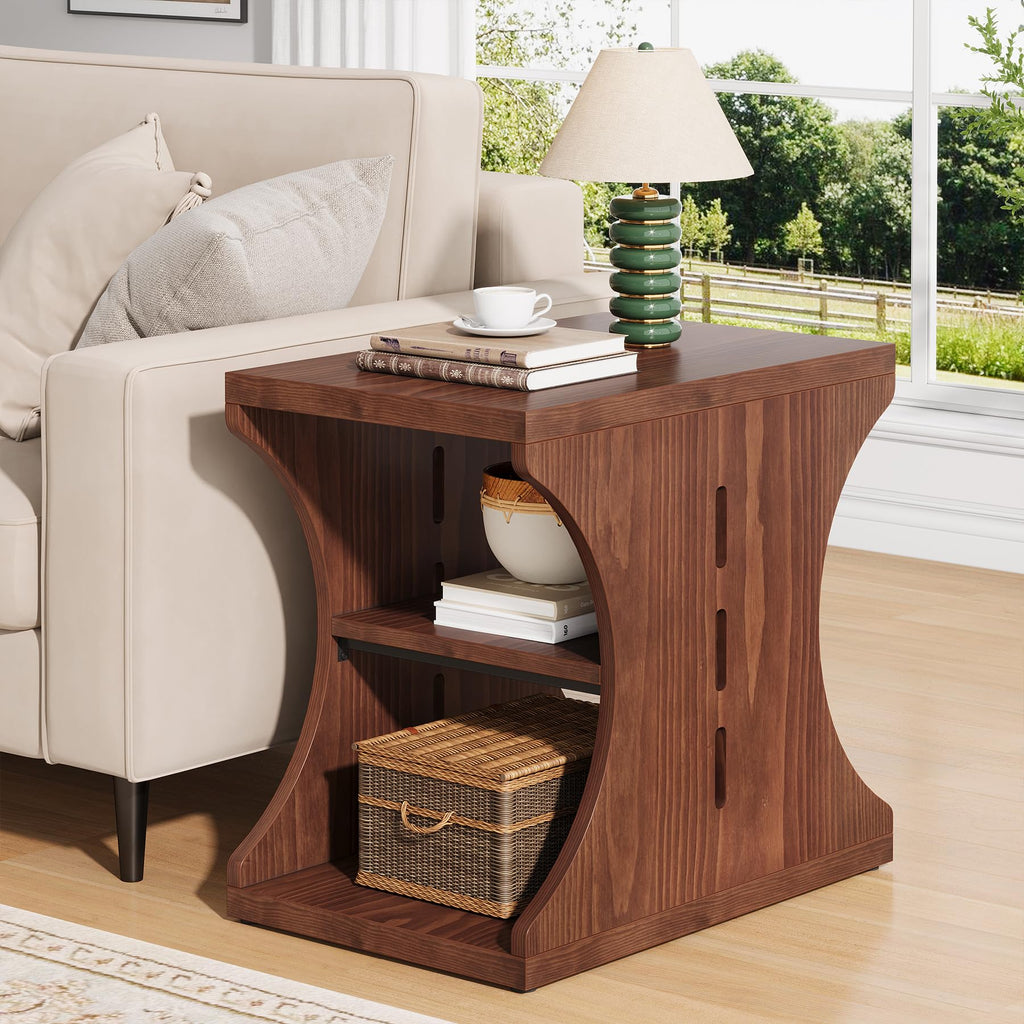 Brown Solid Wood Side End Table O83762