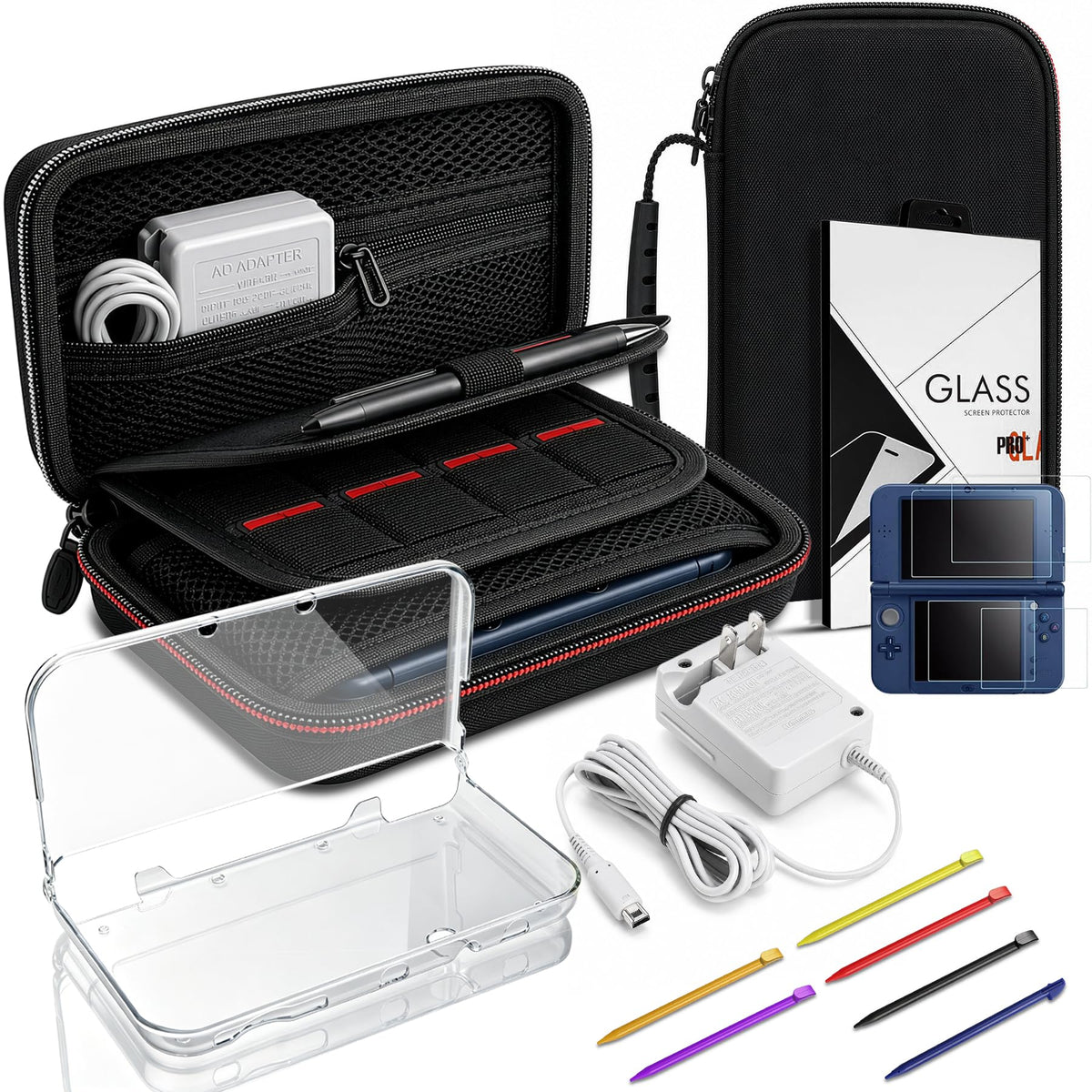 Carrying Case for New 3DS XL LL with Hard Shell and Charging Cable S254